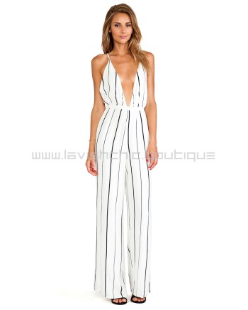 Shutterbabe Ivory Striped Jumpsuit